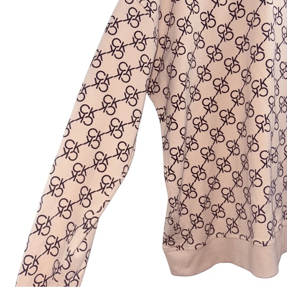 Calvin Klein Dusty Pink Logo Ribbed Crewneck - Picture 4 of 5